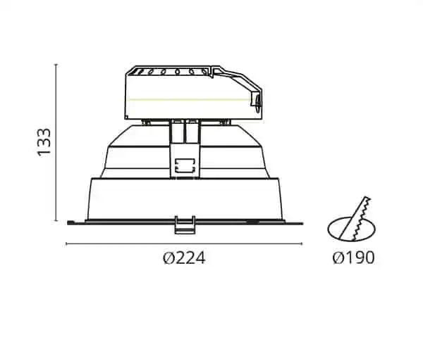 טריו 8 2000Lm Flat - תאורת לד אלגנטית שמשתלבת מושלם – תמונה 2