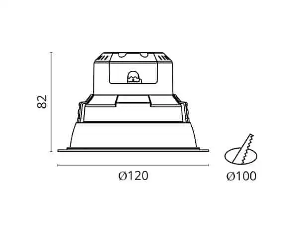 טריו 4 1000Lm Flat - תאורת לד שקועה לתקרה – תמונה 2