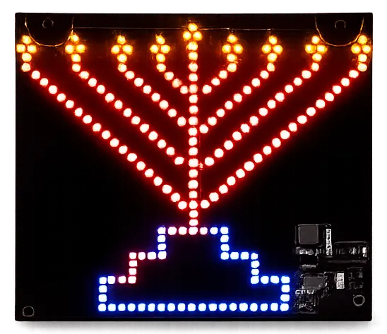 HanukkLite - חנוכיית LED מדגם קנים ישרים